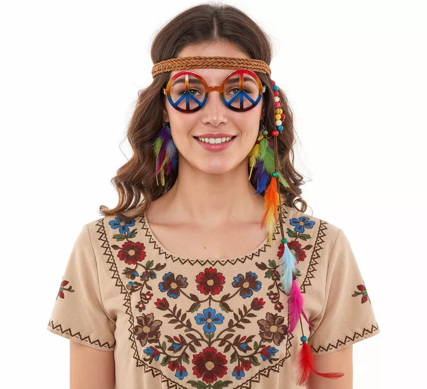 Translation missing: it.Kit de Hippie: Gafas, Pendientes y Cinta con Plumas