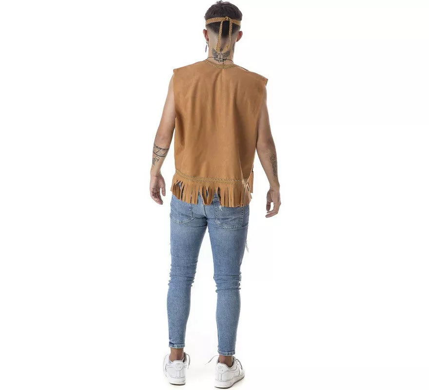 Translation missing: es.Kit de Hippie marrón para hombre: Chaleco y Cinta para la cabeza