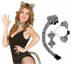Kit leopardo: orecchie, papillon e coda