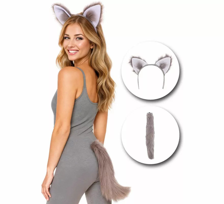 Translation missing: it.Kit de Lobo para mujer: Diadema y Cola