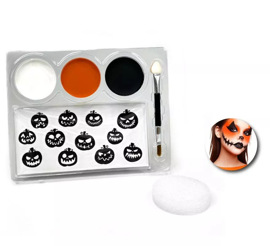 Translation missing: it.Kit de Maquillaje Calabaza: Paleta, brocha, esponja y stickers