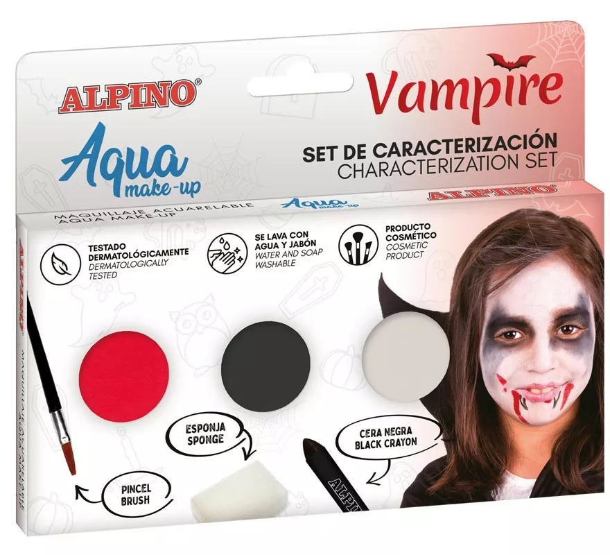 Translation missing: es.Kit de Maquillaje de Vampiro: 3 colores, pincel y esponja