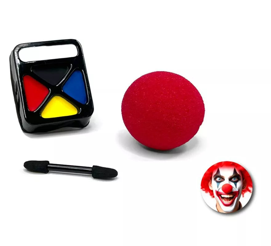Translation missing: it.Kit de Maquillaje Payaso: Paleta, brocha y nariz