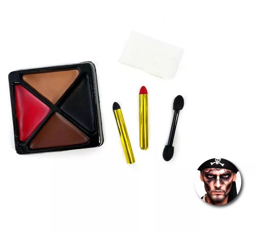 Translation missing: es.Kit de Maquillaje Pirata: Paleta, brochas, barras de color y esponja