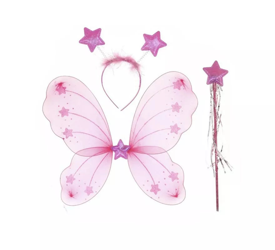 Translation missing: it.Kit de Mariposa estrellas rosa: Alas, Varita y Diadema