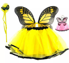 Kit farfalla per bambina in colori assortiti: Ali, Bacchetta e Tutù