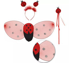Kit Coccinella Bambina: Ali, Cerchietto e Bacchetta