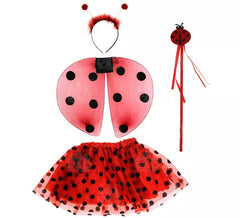 Kit Coccinella per Bambina: Cerchietto, Ali, Bacchetta e Tutù