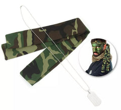 Kit militare mimetico: sciarpa e collana