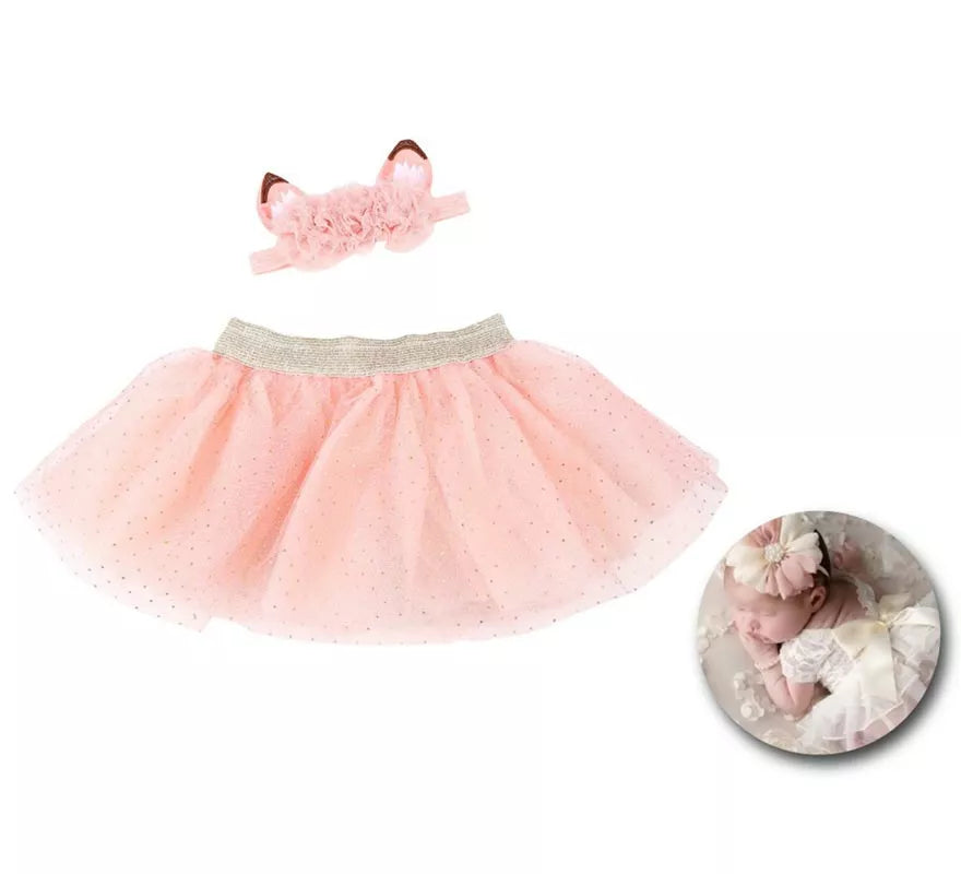 Translation missing: it.Kit de Newborn infantil: Tutú y Cinta de orejas rosa