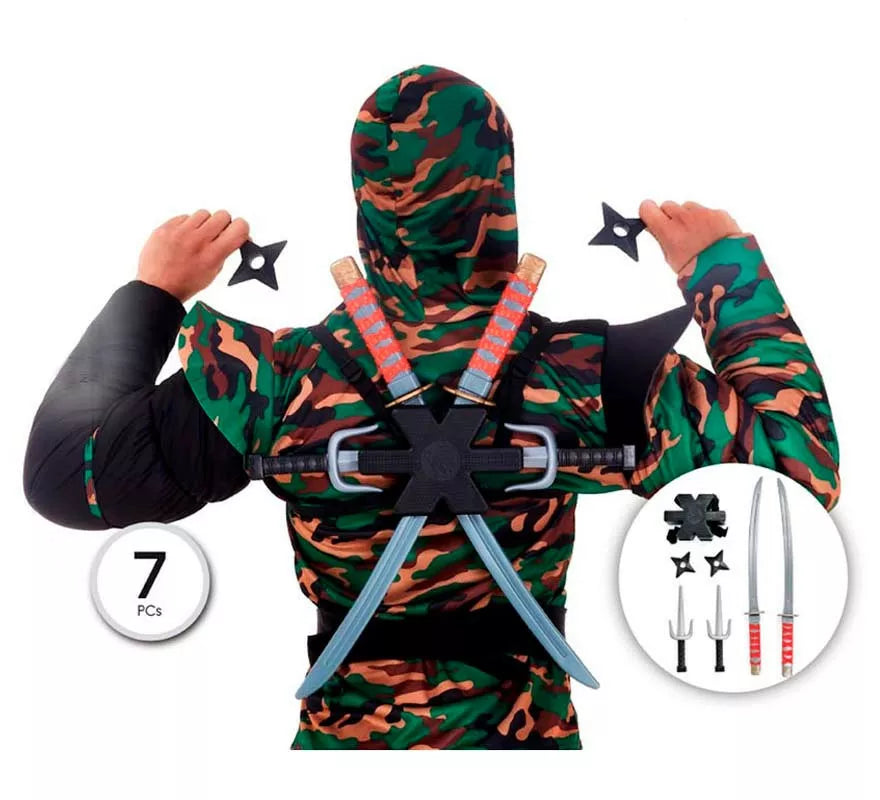 Translation missing: it.Kit de Ninja: 2 Espadas, 2 Estrellas, 2 Cuchillos y 1 Chaleco porta armas