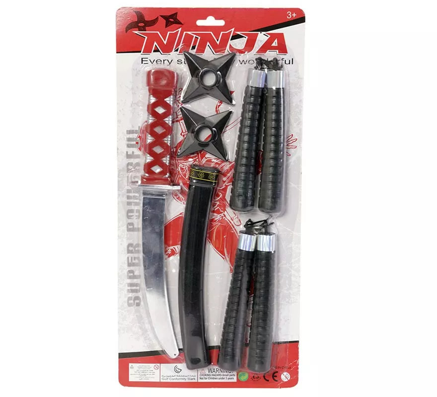 Translation missing: it.Kit de Ninja 6 Piezas: Nunchakus, Estrellas, Cuchillo
