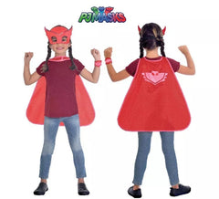Kit Gufetta Pj Masks per Bambini: Maschera, mantello e braccialetto