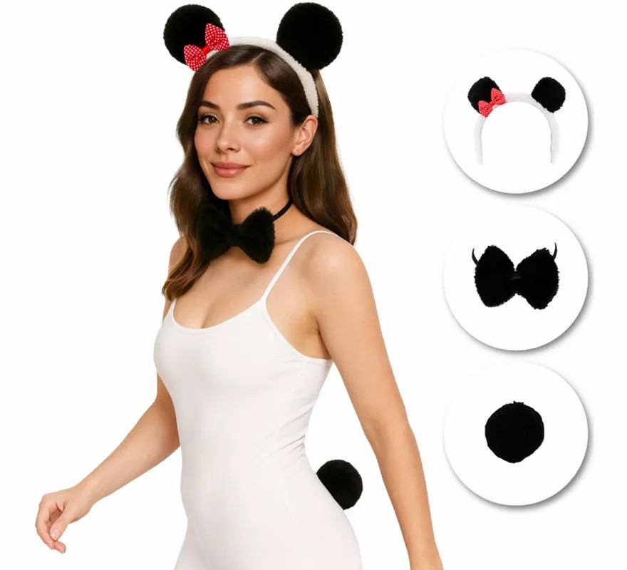 Translation missing: it.Kit de Panda para mujer: Diadema, Pajarita y Cola