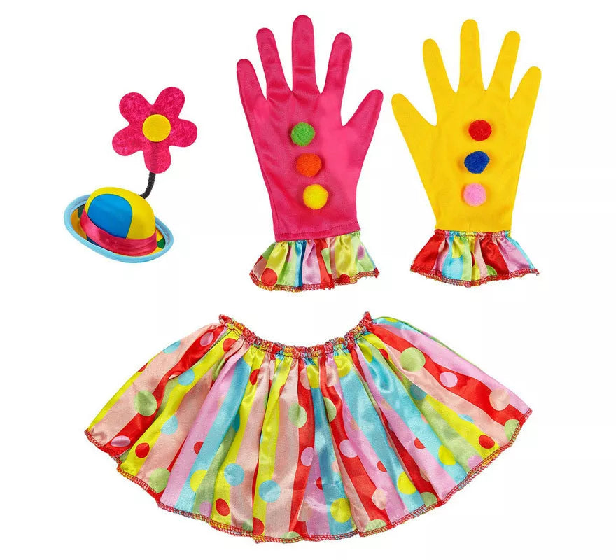 Translation missing: it.Kit de Payasa para mujer: Guantes, Sombrero con flor y Collarín