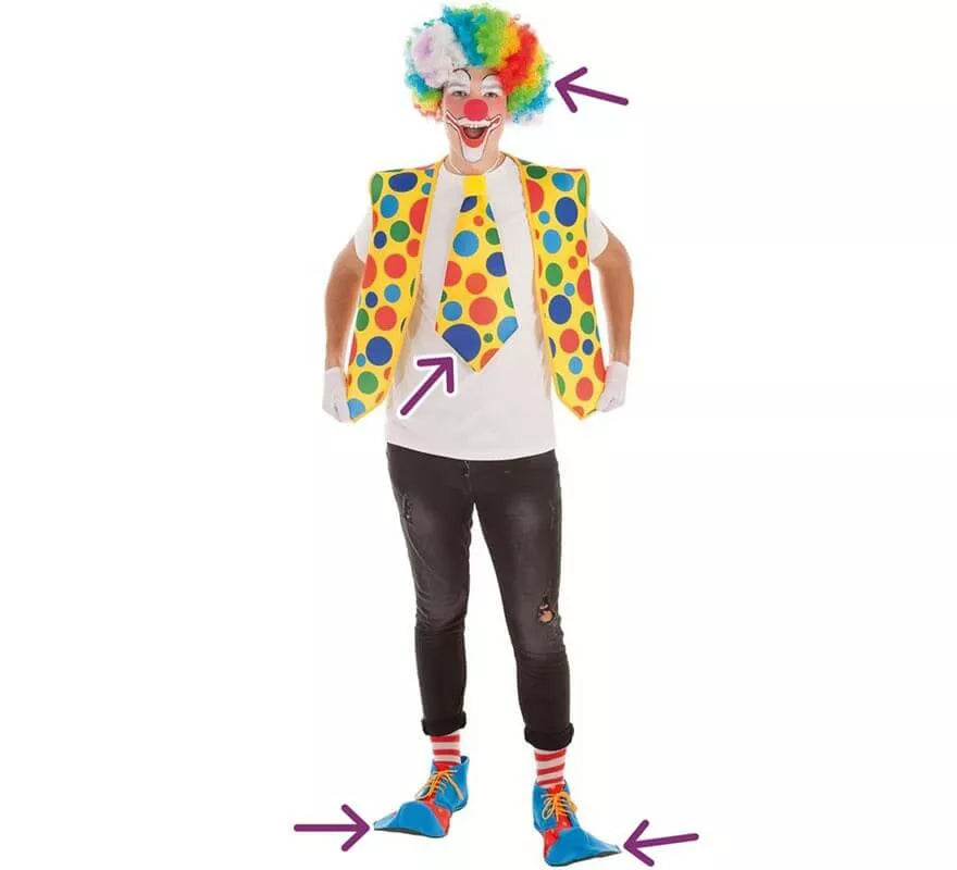 Translation missing: it.Kit de Payaso: Corbata, Peluca y Zapatos