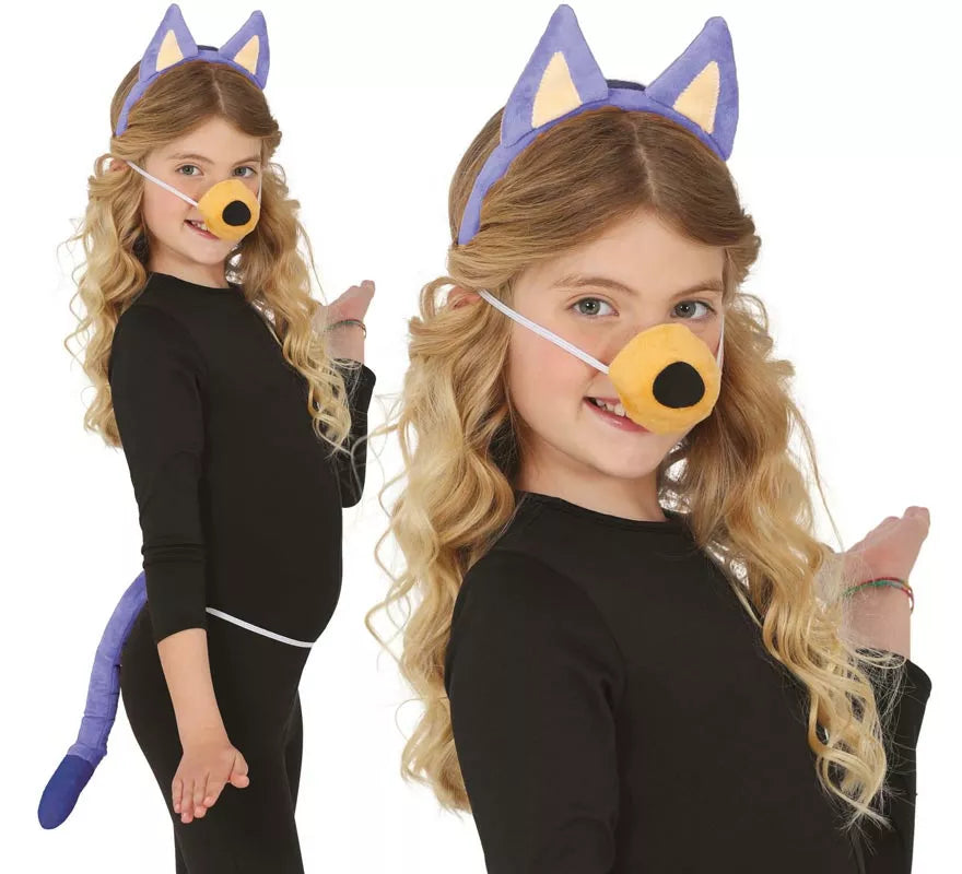 Translation missing: es.Kit de Perrito azul para niños: cola, orejas y nariz