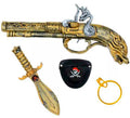 Kit de Pirata Armado: Trabuco, Cuchillo, Parche y Pendiente