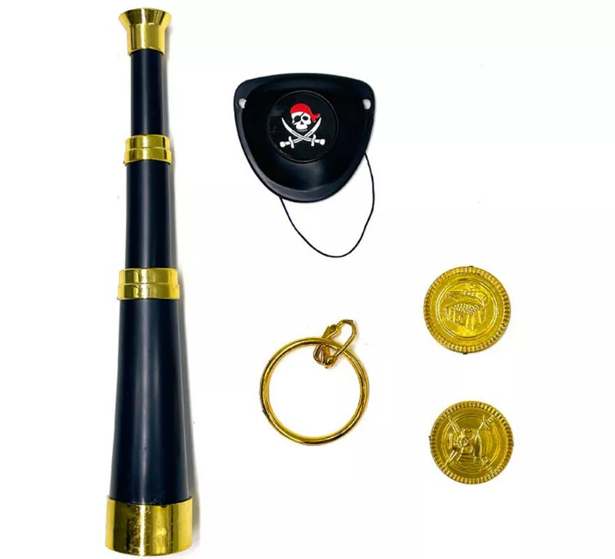 Translation missing: it.Kit de Pirata Elegante: Catalejo, Parche, Monedas y Pendiente