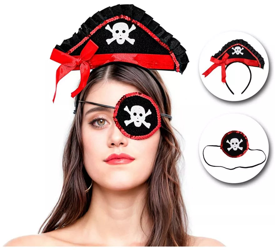 Translation missing: it.Kit de Pirata: Mini Sombrero Pirata con Diadema y Parche