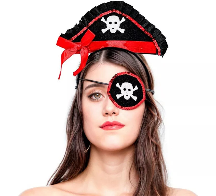 Translation missing: es.Kit de Pirata: Mini Sombrero Pirata con Diadema y Parche