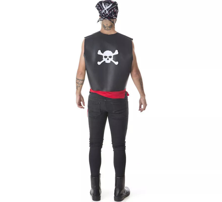 Kit de Pirata para hombre: Chaleco, Fajín y Pañuelo