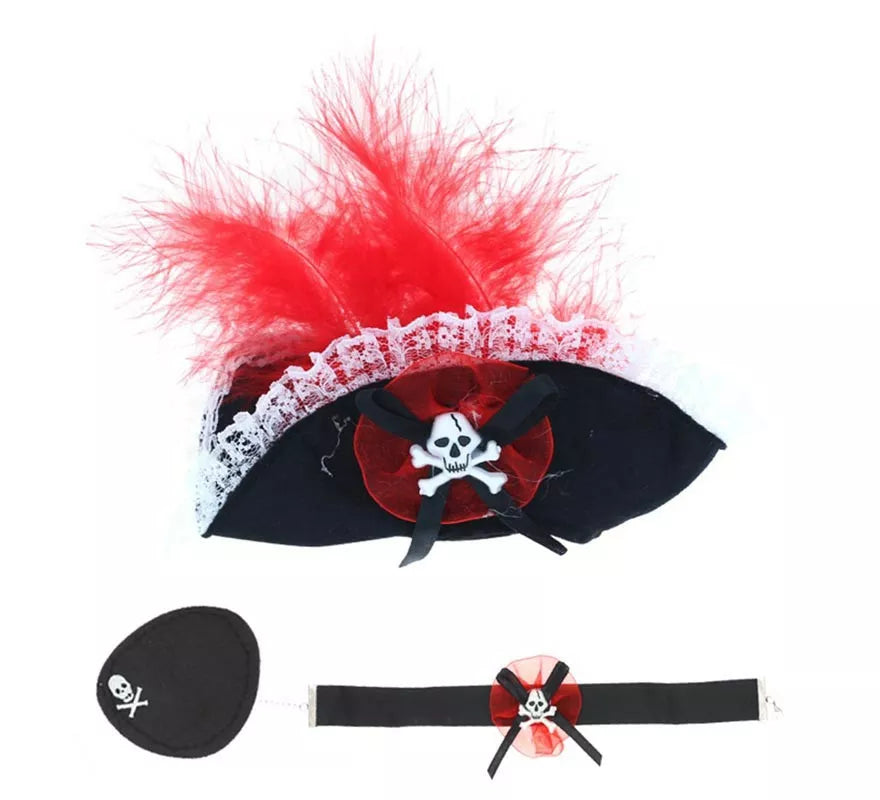 Translation missing: it.Kit de Pirata para mujer: Sombrero, Collar y Parche