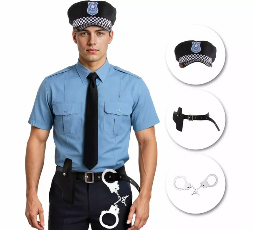 Translation missing: it.Kit de Policía: Cinturón, Gorra y Esposas