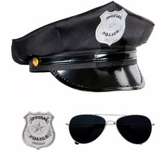 Kit da poliziotto per adulti: berretto, occhiali e distintivo