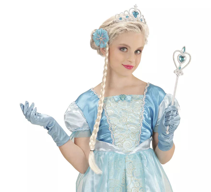Translation missing: it.Kit de Princesa de las Nieves Infantil: Tiara, Trenza, Guantes y Barra Mágica