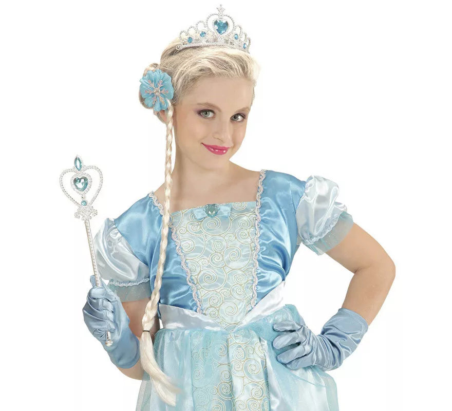 Translation missing: it.Kit de Princesa de las Nieves Infantil: Tiara, Trenza, Guantes y Barra Mágica