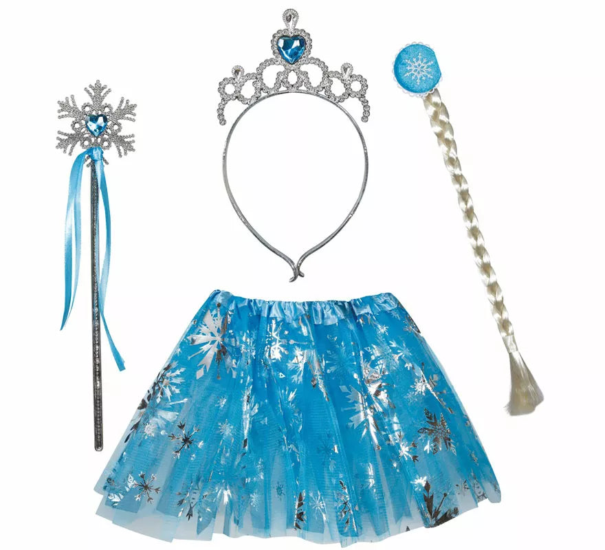 Translation missing: it.Kit de Princesa de los Hielos infantil: Falda, diadema, mechón y varita