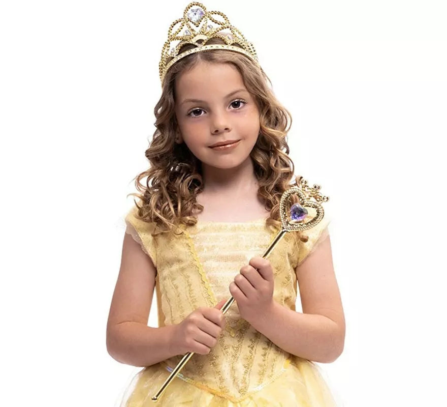 Translation missing: it.Kit de Princesa dorado deluxe infantil: Tiara y Diadema