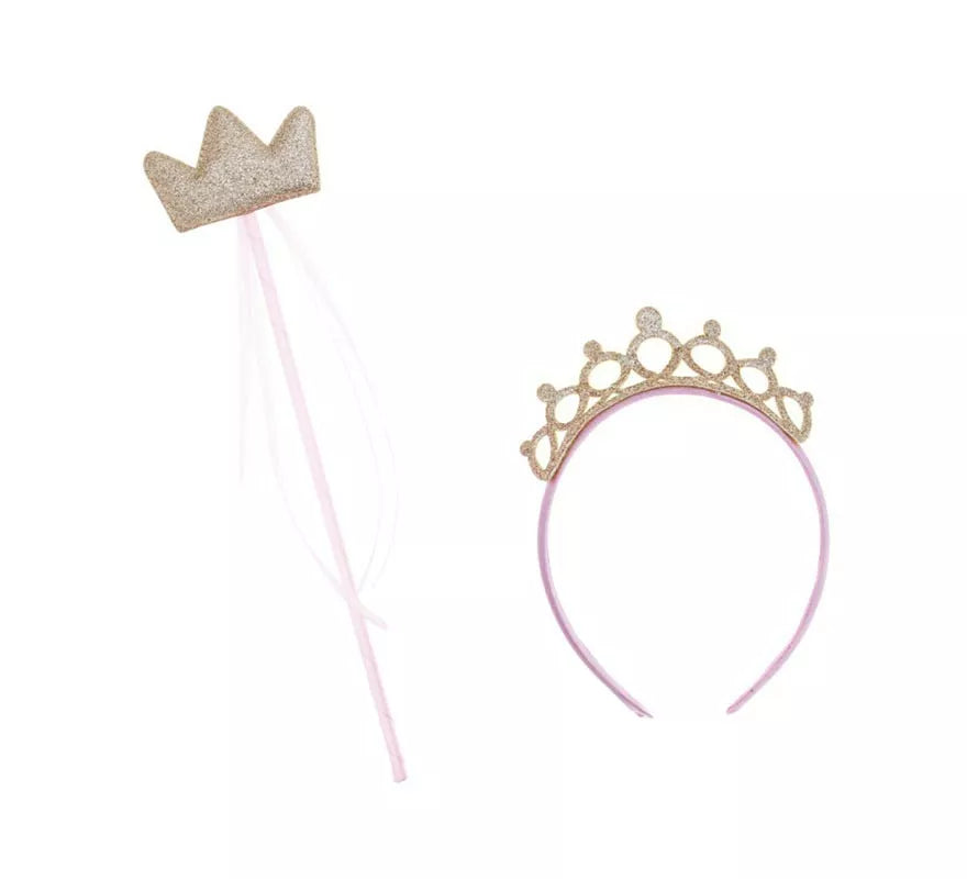 Translation missing: it.Kit de Princesa dorado y rosa: Corona y Varita