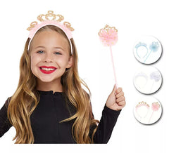 Kit Principessa in modelli assortiti per bambini: Cerchietto e Bacchetta
