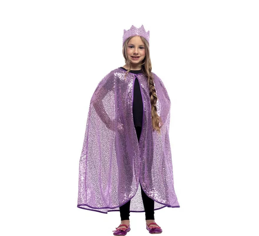 Translation missing: it.Kit de Princesa lila brillo infantil: Capa y Corona