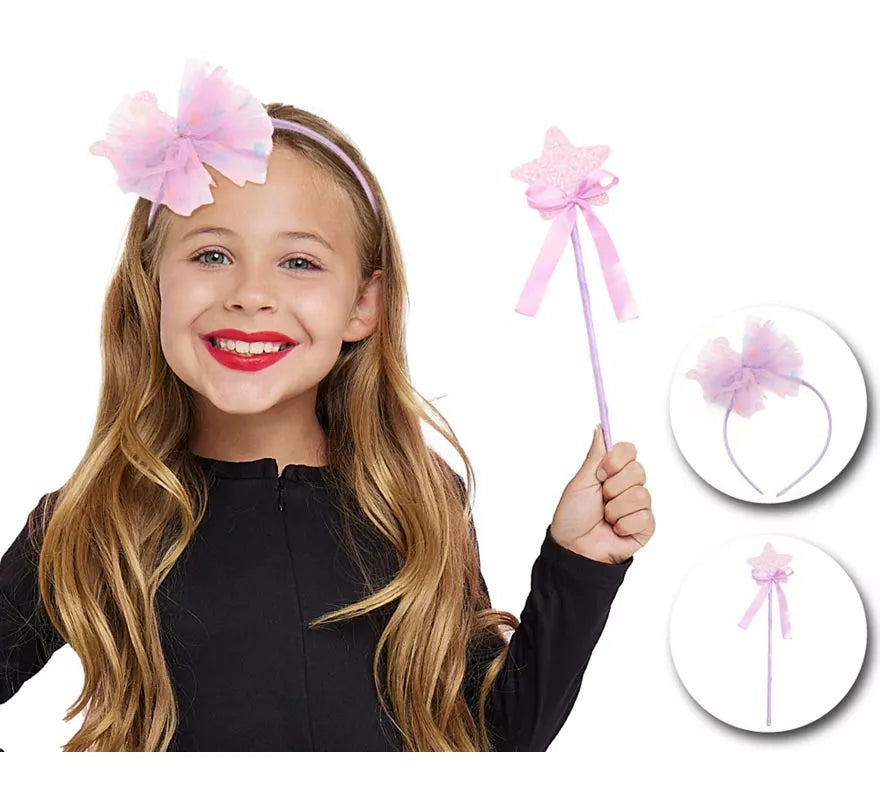 Translation missing: it.Kit de Princesa lila infantil: Diadema y Varita