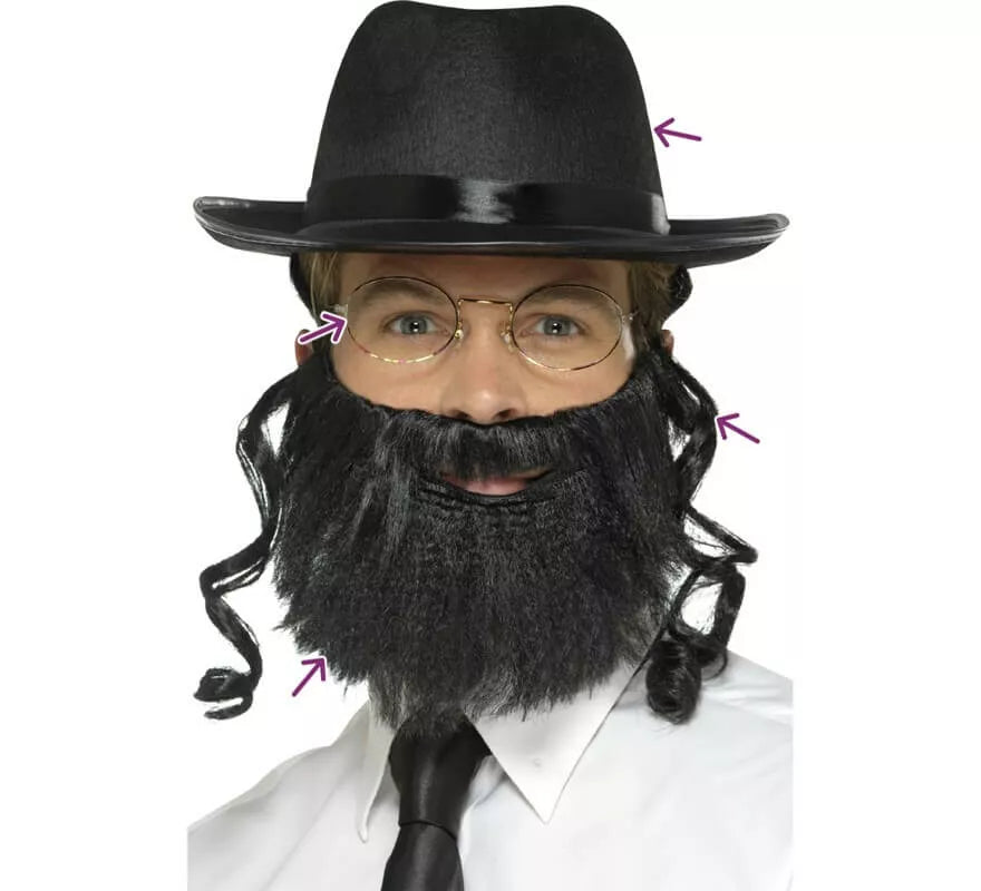 Translation missing: it.Kit de Rabino: Sombrero con Pelo, Barba y Gafas