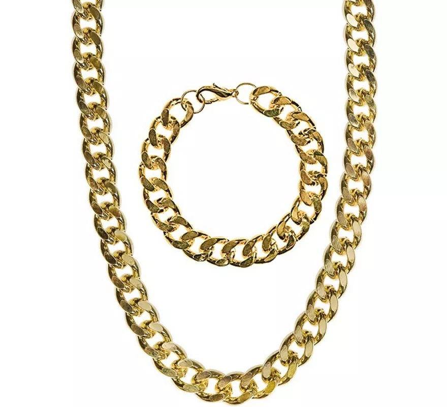 Kit de Rapero: Pulsera y Collar dorados