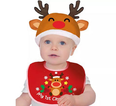 Kit Renna per bambini: Cappello e Bavaglino Rosso