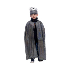 Kit re medievale per bambini: mantello e corona reversibili