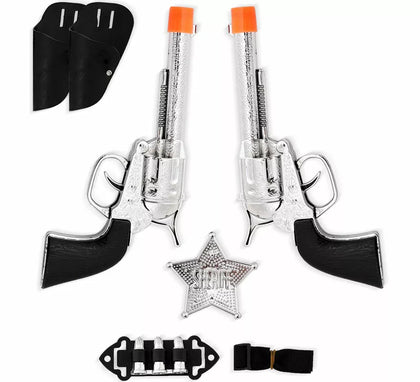 Kit de Sheriff: Placa y 2 Pistolas con Balas de plástico
