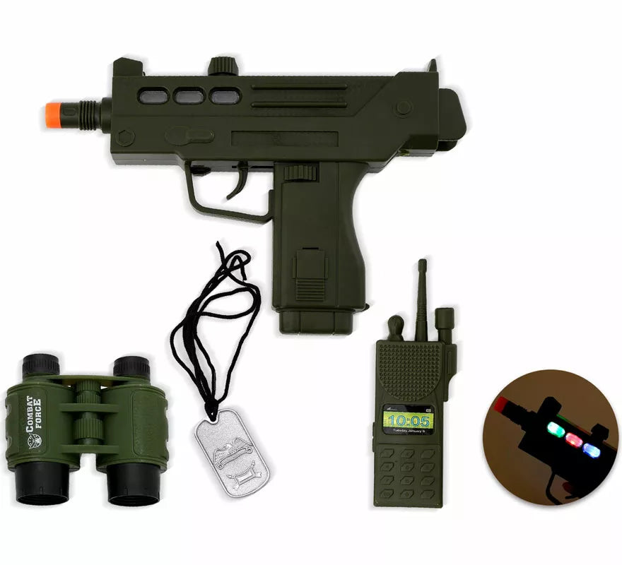 Translation missing: it.Kit de Soldado: Fusil, Chapa, Prismáticos y Walkie de plástico