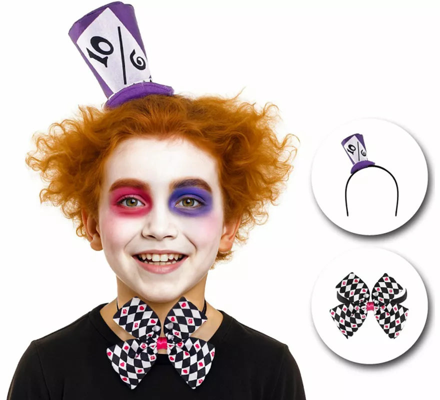 Kit de Sombrerero Loco: Diadema y Pajarita
