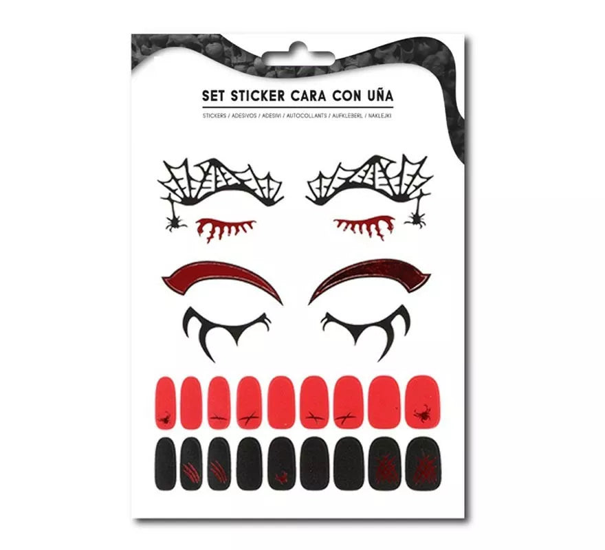 Translation missing: it.Kit de Sticker Facial adulto: Contorno de ojos y uñas araña