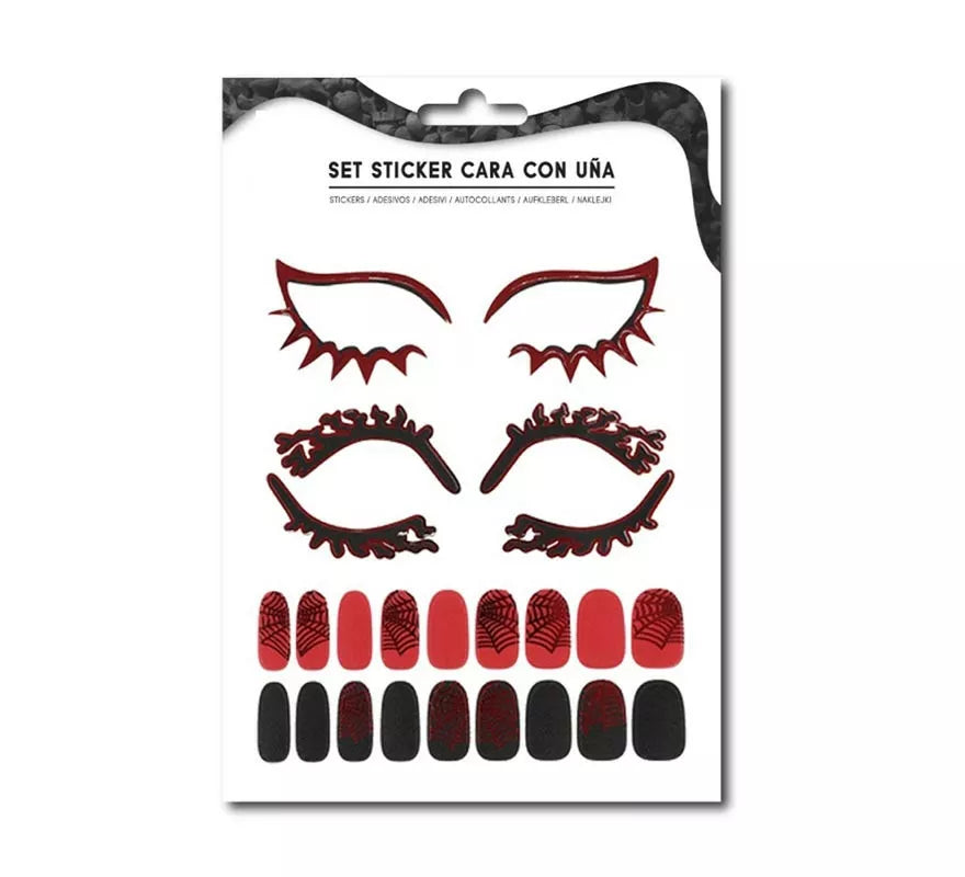 Translation missing: it.Kit de Sticker Facial adulto: Contorno de ojos y uñas telaraña