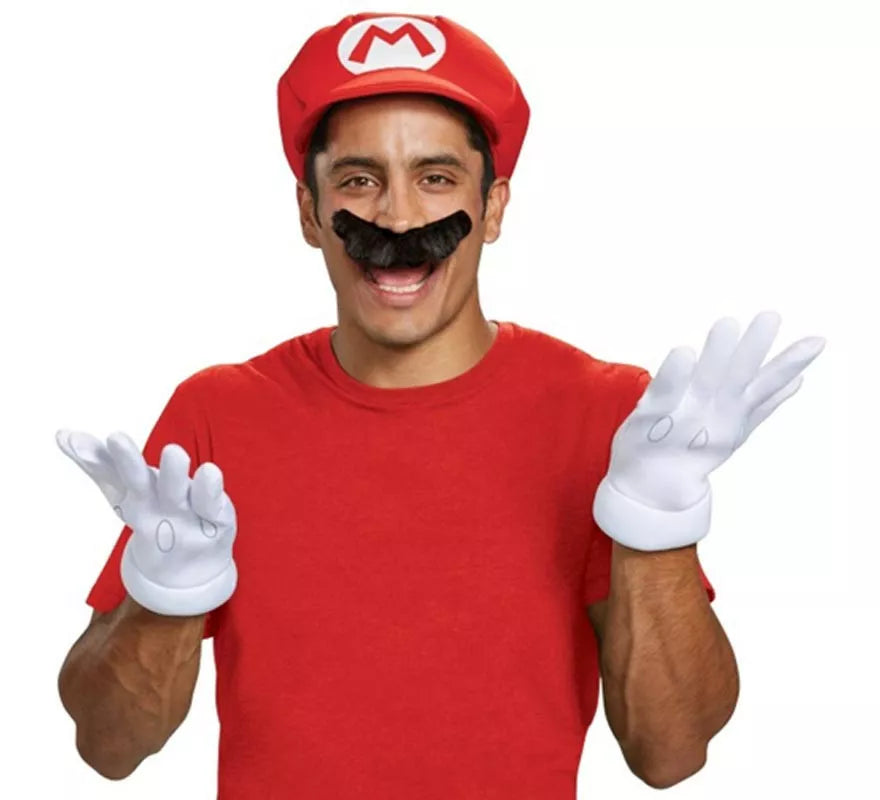 Translation missing: it.Kit de Super Mario Nintendo para Adulto: Gorra, guantes y bigote