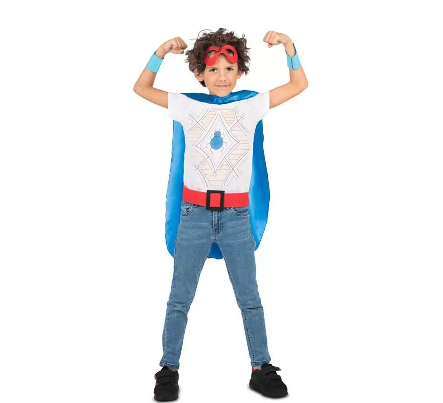 Translation missing: it.Kit de Superhéroe azul infantil: antifaz, capa y cinturón