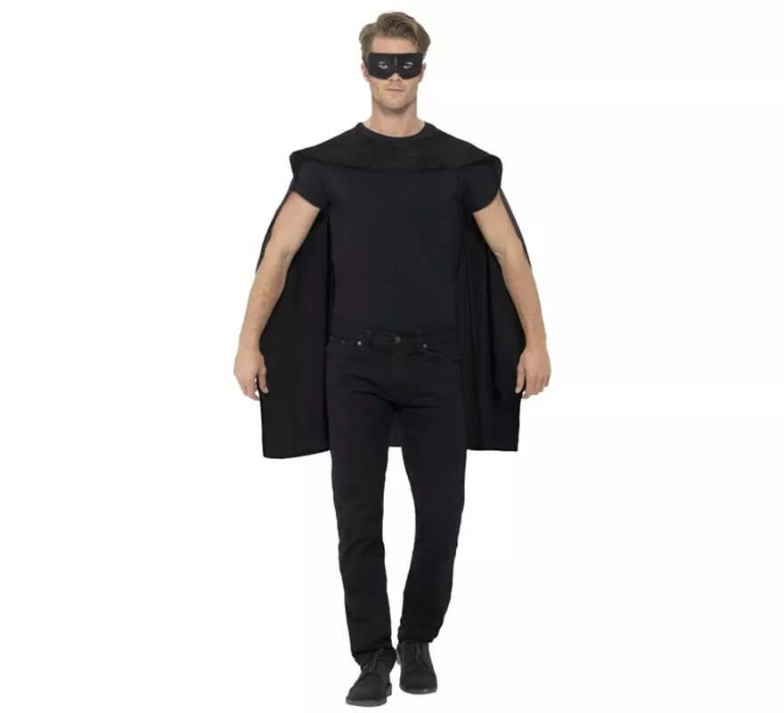 Kit de Superhéroe Negro adulto: Capa y Antifaz