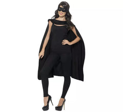 Kit supereroe per adulti nero: mantello e maschera